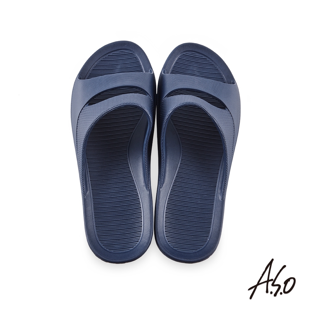 A.S.O 雙腳背帶舒室鞋-深藍－3入組