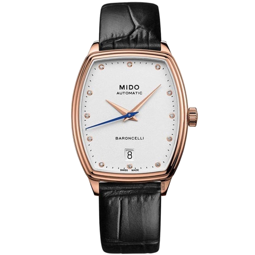 MIDO 美度 官方授權 BARONCELLI 永恆系列真鑽酒桶機械女錶 迎春好禮 M0413073601600