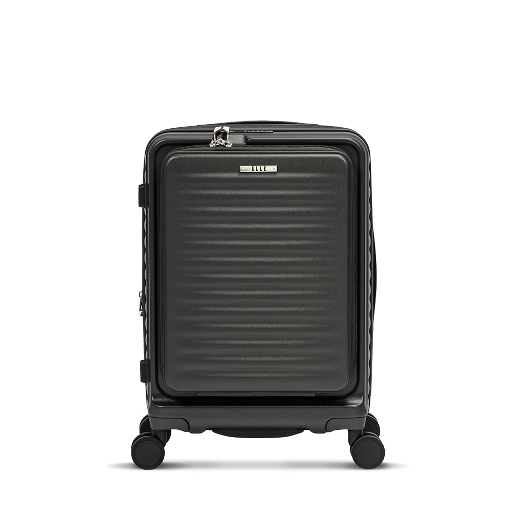 【ELLE】 ELLE Travel 波紋系列-20吋高質感前開式擴充行李箱 防盜防爆拉鍊旅行箱 (3色可選) EL3128020