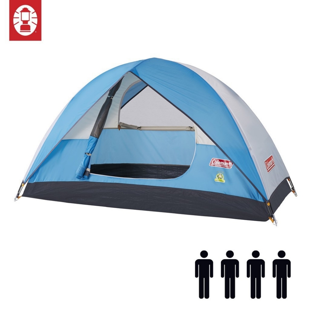 【美國 Coleman】Sundome Tent Cyan 日光浴4人帳篷 天藍色