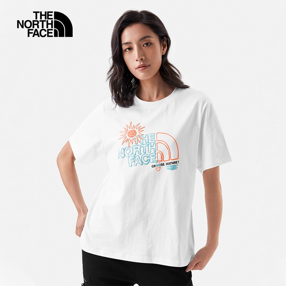 The North Face W S/S EARTH DAY GRAPHIC TEE - AP 女 短袖上衣-白色-NF0A7WETFN4