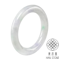 【漢石齋】天然翡翠A貨 圓條手鐲玉鐲 飄花種(手圍18/版寬10.8mm)