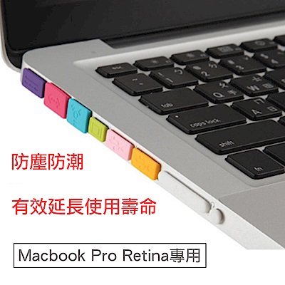 Apple Macbook Pro Retina 專用透明防塵塞5件套組