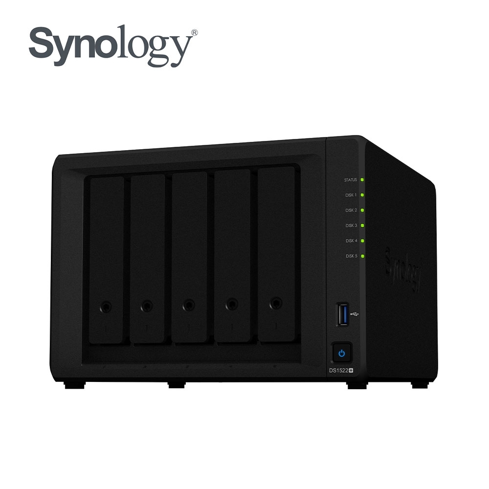 Synology DS1522+ NAS 含 ES.3 企業級 4TB 5顆 + WD 紅標 SN700 SSD 500G 2條