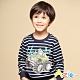 Azio Kids 男童 上衣 吉普車英文字母條紋長袖T恤(藍) product thumbnail 1