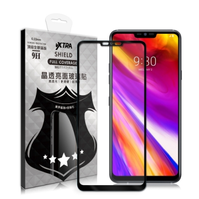 VXTRA 全膠貼合 LG G7+ ThinQ 滿版疏水疏油9H鋼化頂級玻璃膜(黑)