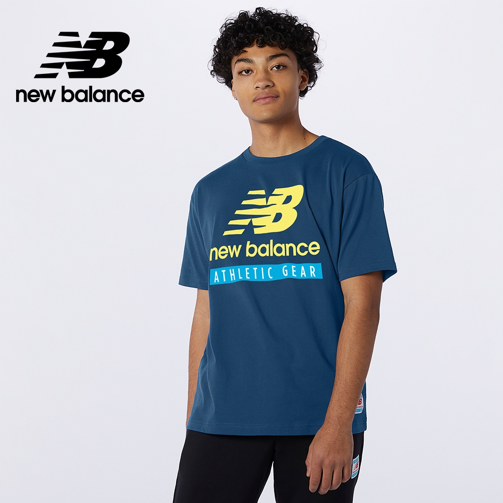 【New Balance】基本短袖T恤_男性_深藍色_AMT11517CNB