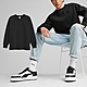 Puma 大學T Classics 黑 男女款 寬鬆 內刷毛 長袖上衣 衛衣 百搭 62521901 product thumbnail 1