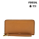 FOSSIL Logan 多層真皮拉鍊RFID防盜長夾-焦糖色 SL7831235 product thumbnail 1