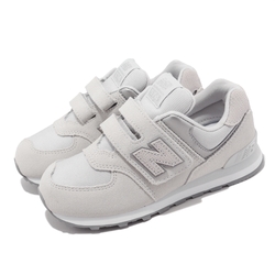 New Balance 童鞋 574 Wide 灰 銀 魔鬼氈 寬楦 中童 小朋友 NB 復古 親子鞋 紐巴倫 PV574ES1-W