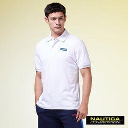 Nautica 男裝 COMPETITION簡約素面短袖POLO衫-白色