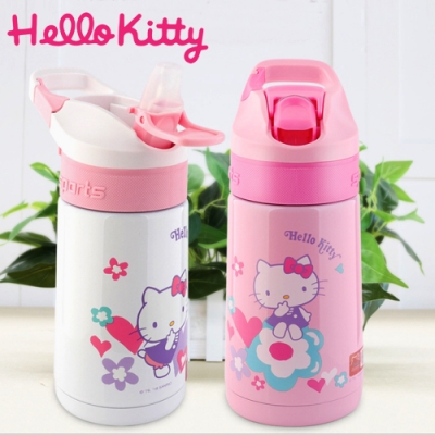 【優貝選】三麗鷗 HELLO KITTY 凱蒂貓 便攜手提式兒童保溫水壺