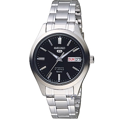 SEIKO 精工5號機械女錶(SNK883J1)-黑/34mm | 其他機械錶| Yahoo奇摩購物中心