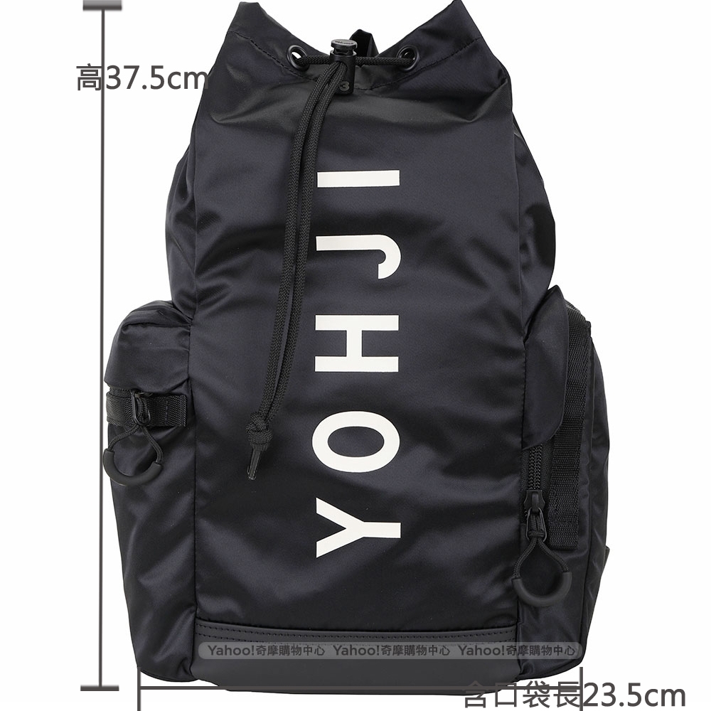 Y-3 YOHJI MINI BP 字母束口尼龍後背包(黑色) | 歐系精品包/配件