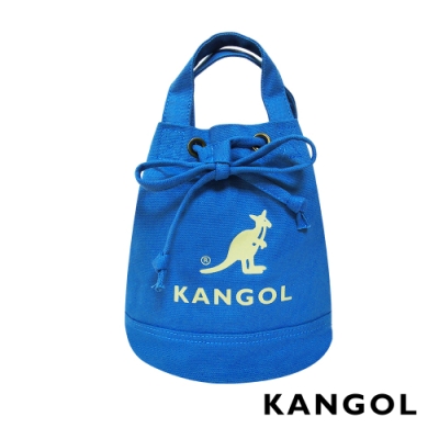 KANGOL 韓版玩色系列-帆布斜背水桶包-正藍AKG1214