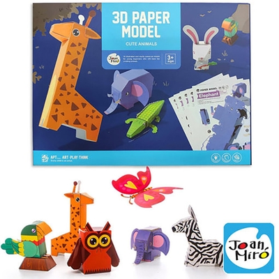 【JoanMiro 原創美玩 】兒童3D手作益智立體折紙-動物 JM08374