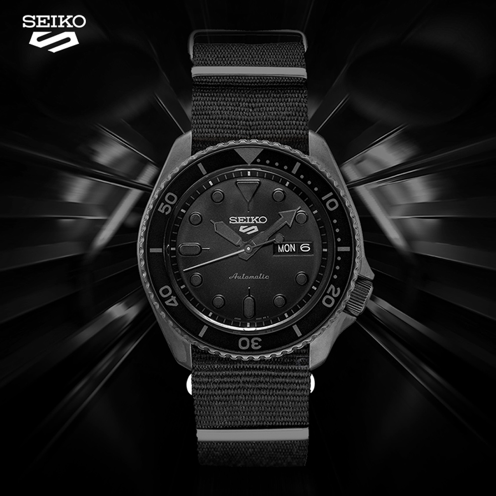 SEIKO 精工 5 Sports 系列潮流機械錶 (4R36-07G0F/SRPD79K1)-黑帆布/42.5mm product image 1