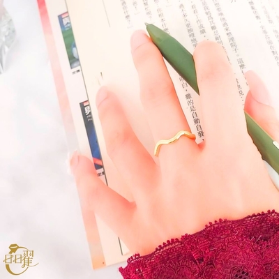 【晶曜珠寶】黃金戒指 女戒 水無痕 0.69錢