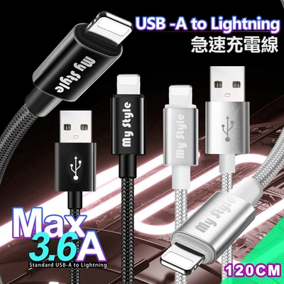 MyStyle 耐彎折編織線 for Lightning ios急速快充線120cm