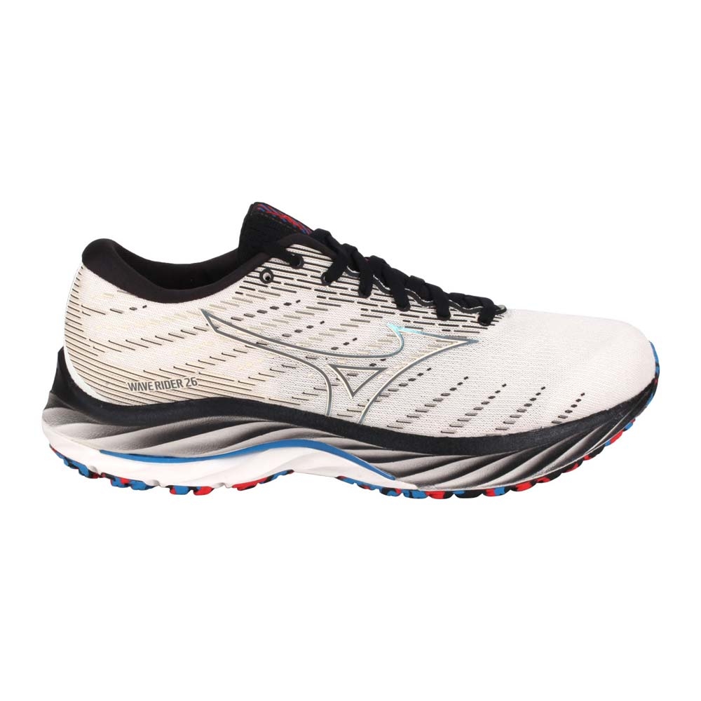 MIZUNO WAVE RIDER 26 SW 男慢跑鞋-4E-美津濃 寬楦 J1GC226401 米白黑銀