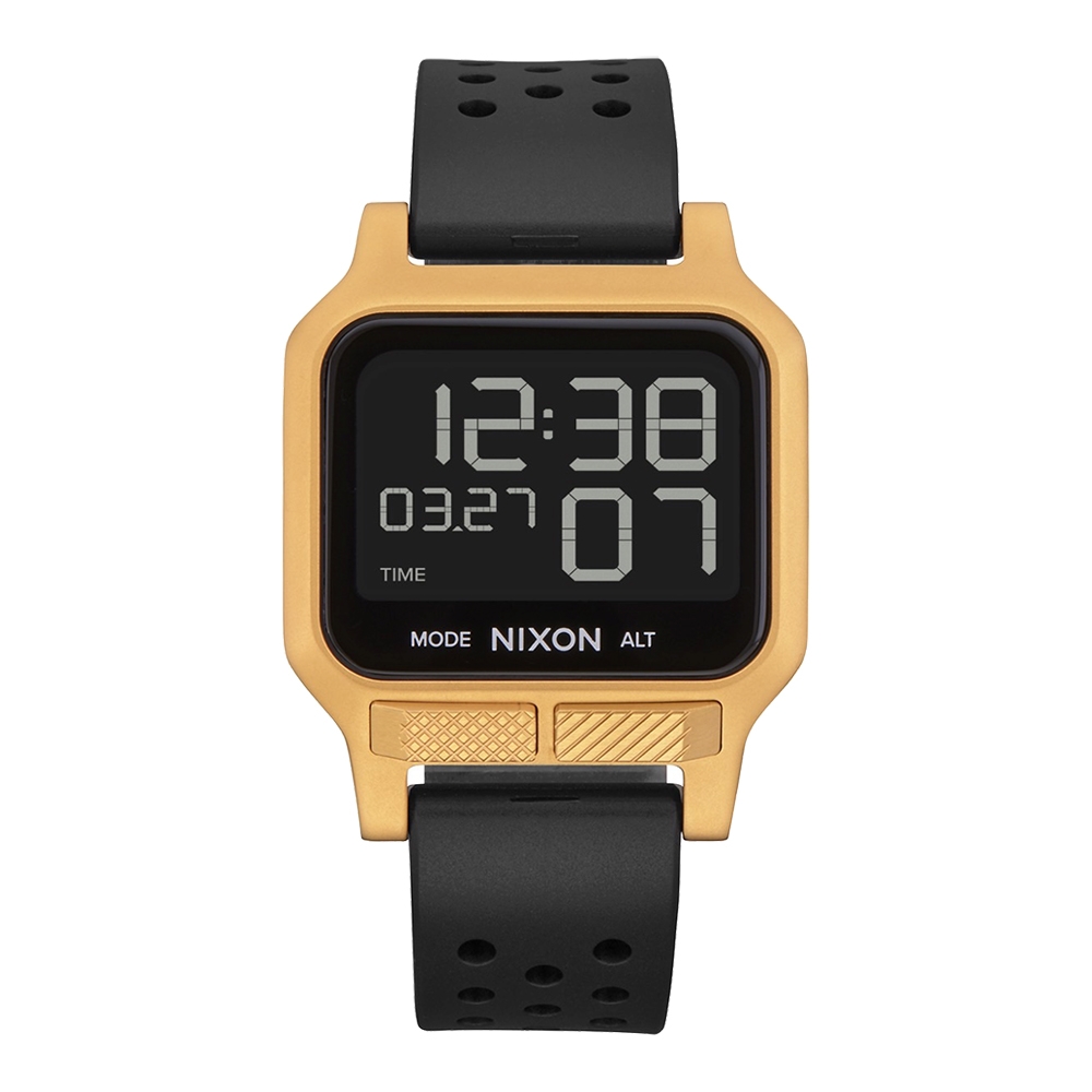 NIXON THE HEAT 極限運動輕薄電子腕錶-黑金-A1320-513-39mm