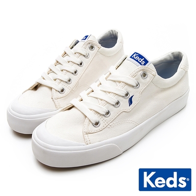 Keds CREW KICK 經典半月帆布綁帶休閒鞋-白