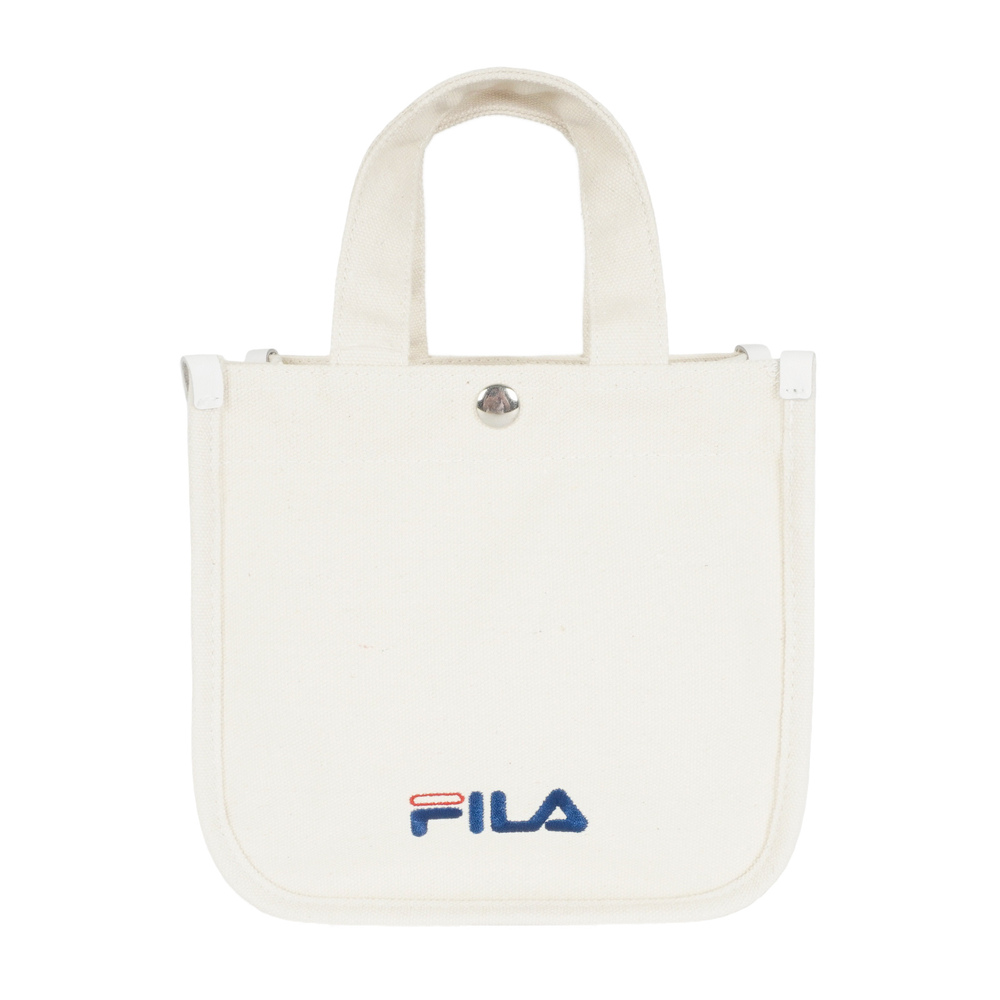 Fila Bag [BMV-7014-WT] 帆布包 手提 肩背 斜背 運動 休閒 輕便 兩側口袋 背帶可拆 白