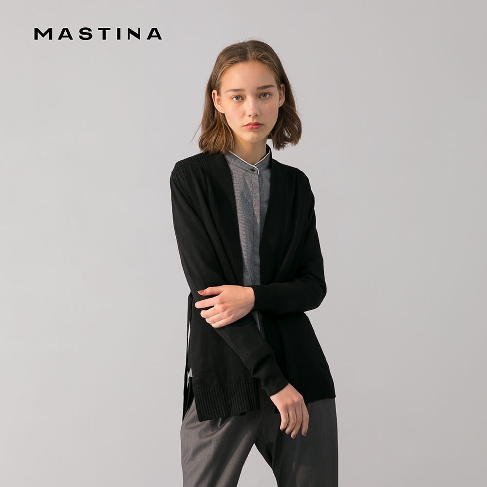 【MASTINA】簡約開襟綁帶造型-針織衫(三色/魅力商品)