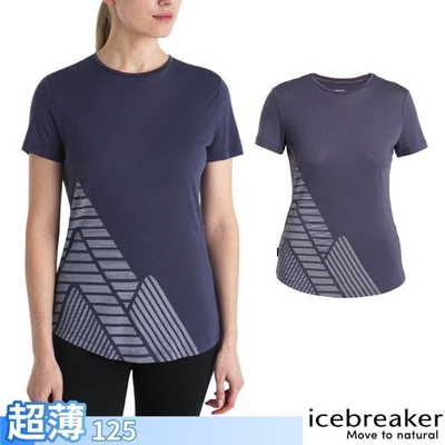 【Icebreaker】女 美麗諾羊毛 Sphere III Cool-Lite 圓領短袖上衣(高峰探索)-125.T恤_IB0A56YL-884 石墨灰
