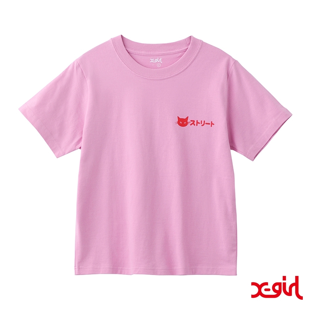 X-girl  BASE S/S BABY TEE短袖T恤-粉