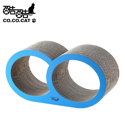 【Co.Co.Cat 酷酷貓】雙橡圓-100%台灣製貓抓板(隨機不挑色)