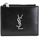 YSL Saint Laurent MONOGRAM 銀字小牛皮釦式短夾(黑色) product thumbnail 1