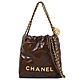 CHANEL 22 MINI HANDBAG 新款CHANEL金鍊菱格牛皮手提斜背兩用包(深棕) product thumbnail 1