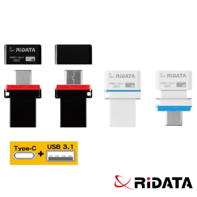 RIDATA錸德 HT2 USB3.1 Gen1+TypeC 雙介面隨身碟 16GB