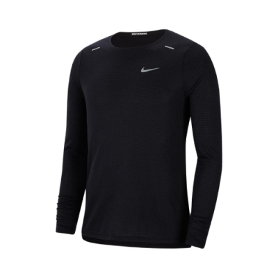 Nike 上衣 Rise 365 Running Top 男款 健身 重訓 跑步 快乾排汗 透氣舒適 黑 銀 CJ5425010