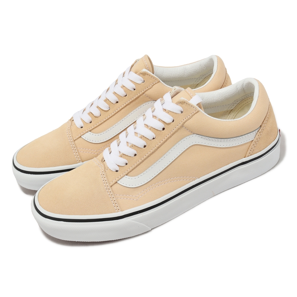 Vans 休閒鞋 Old Skool 男鞋 女鞋 粉橘 白 帆布 麂皮 百搭 基本款 低筒 VN0007NTBLP