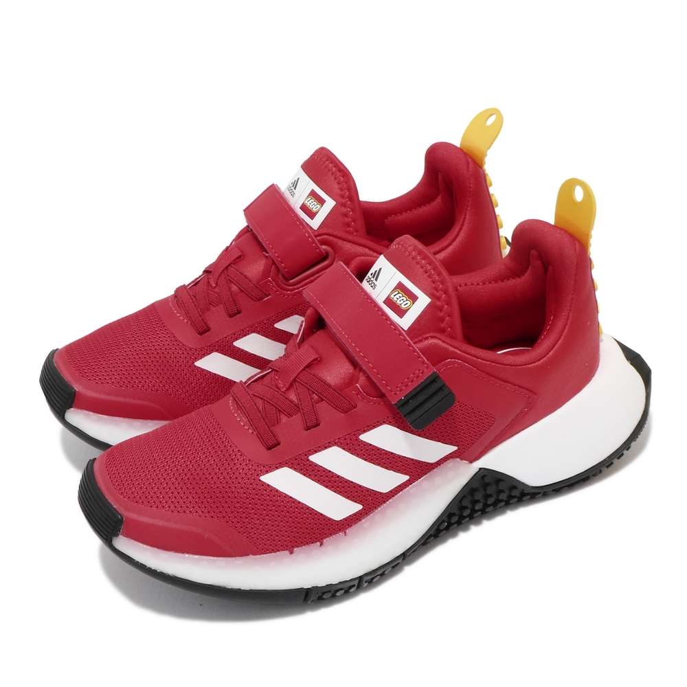 adidas 慢跑鞋 LEGO Sport EL K 運動 女鞋 愛迪達 樂高系列 舒適 避震 中大童 紅 白 FX2871