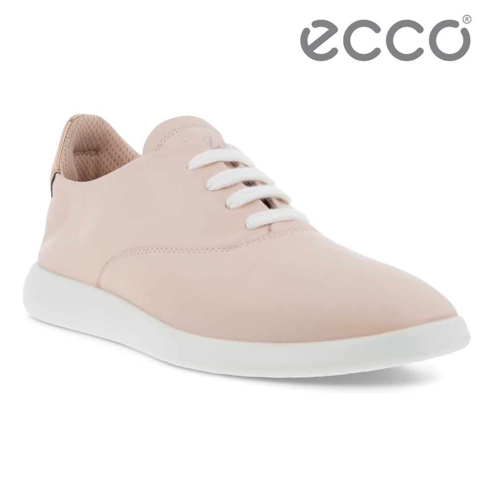 ECCO MINIMALIST W 極簡圓頭皮革平底休閒鞋 女鞋 裸粉色