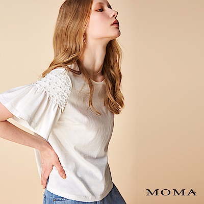 MOMA 鉚釘荷葉袖上衣