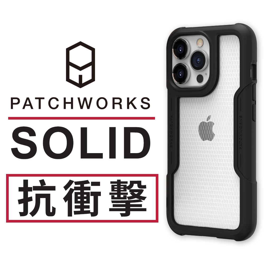 美國 Patchworks 佩奇沃克 iPhone 14 Pro Max Solid 強化抗衝擊保護殼 - 黑