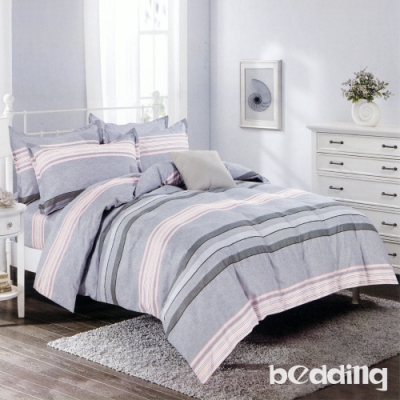 BEDDING-活性印染單人全鋪棉床包兩用被套三件組-起航-灰