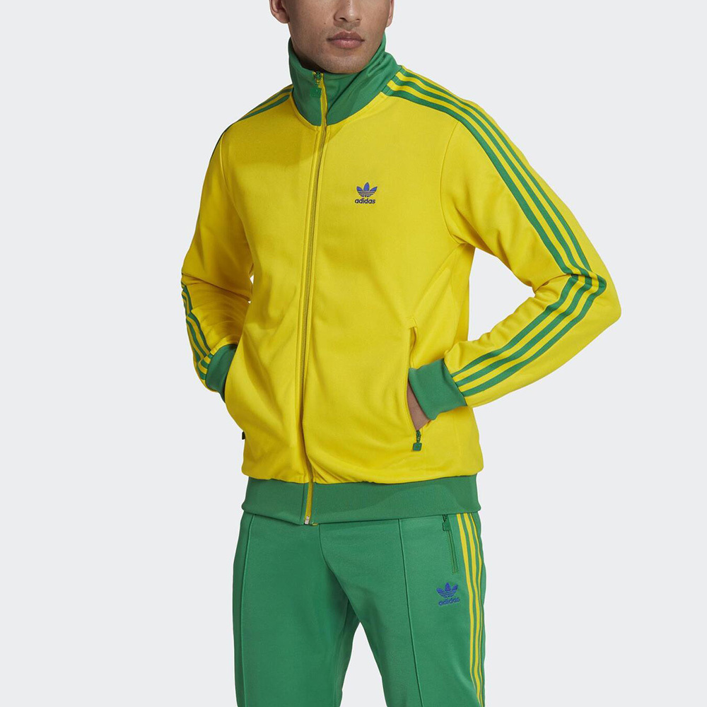 Adidas FB Nations TT [HK7410] 男 立領 外套 運動 足球 巴西隊 世界盃 國際版 黃 綠
