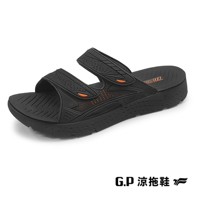 G.P 【輕羽量】漂浮套拖(G2285M-42)黑橘(SIZE:40-44)GP 拖鞋 套拖 輕量 阿亮 卜學亮