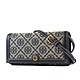 TORY BURCH 專櫃款 T MONOGRAM織布翻蓋斜背長夾WOC包-藍色 product thumbnail 1