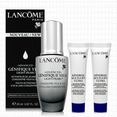 LANCOME蘭蔻 超進化肌因大眼精粹20ml(贈超緊顏白金青春輕乳液15mlx2)