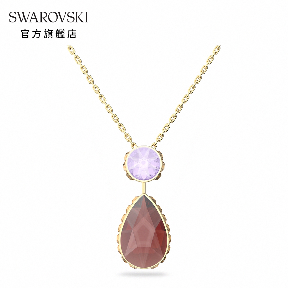 SWAROVSKI 施華洛世奇 Orbita 項鏈, 水滴形切割Swarovski 水晶, 漸層色, 鍍金色色調