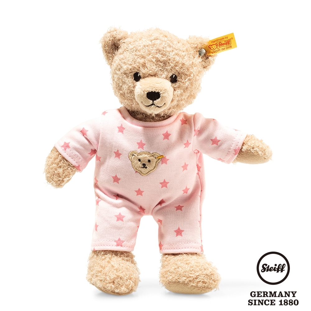 STEIFF德國金耳釦泰迪熊  粉色小星星晚安熊  Teddy bear girl baby with pyjama  (嬰幼兒玩偶)