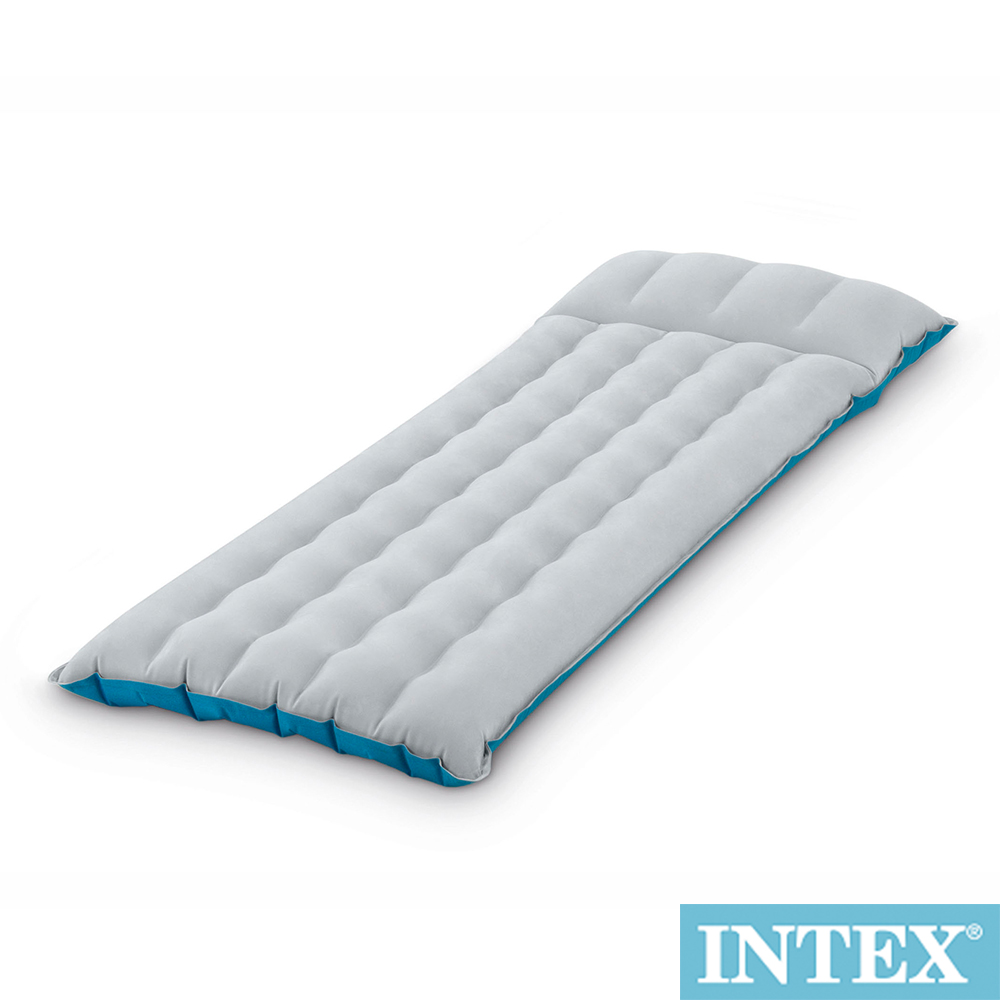 INTEX 單人野營充氣床墊/露營睡墊-寬67cm (灰藍色) (67997)