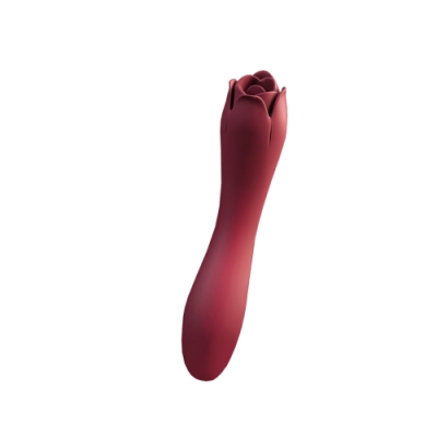MEESE米斯-朵拉 玫瑰造型 震動+舌舔 雙頭按摩棒-紅 情趣用品/成人用品