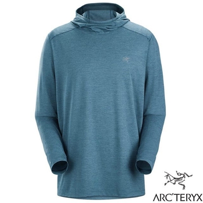 加拿大 ARCTERYX 始祖鳥 男 Cormac Hoody 登山輕量透氣快乾長袖連帽排汗衣.帽T_寧靜雜綠